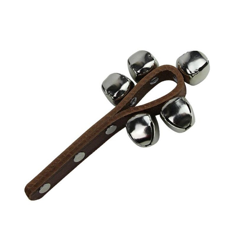 Instrument Tambourine Toy Early Education Toys Vibrator Rattle Leather Strape Children Toys Best: Cowhide 5 rattle