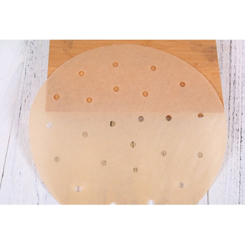 Practical Air Fryer Parchment Paper, Set of 100, 7.5 Inch Ronde Air Fryer Liners/Bamboo Steaming Paper for Air Fryer, Steaming B