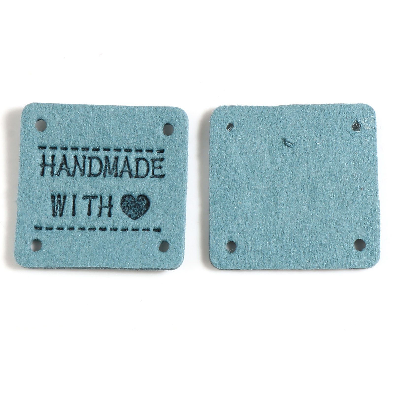 20 sztuk ręcznie wykonane z miłością odzież tłoczone etykiety sztuczny zamsz Lether etykiety tagi plac do szycia odzieży Knitting Tag 25x25mm: 6