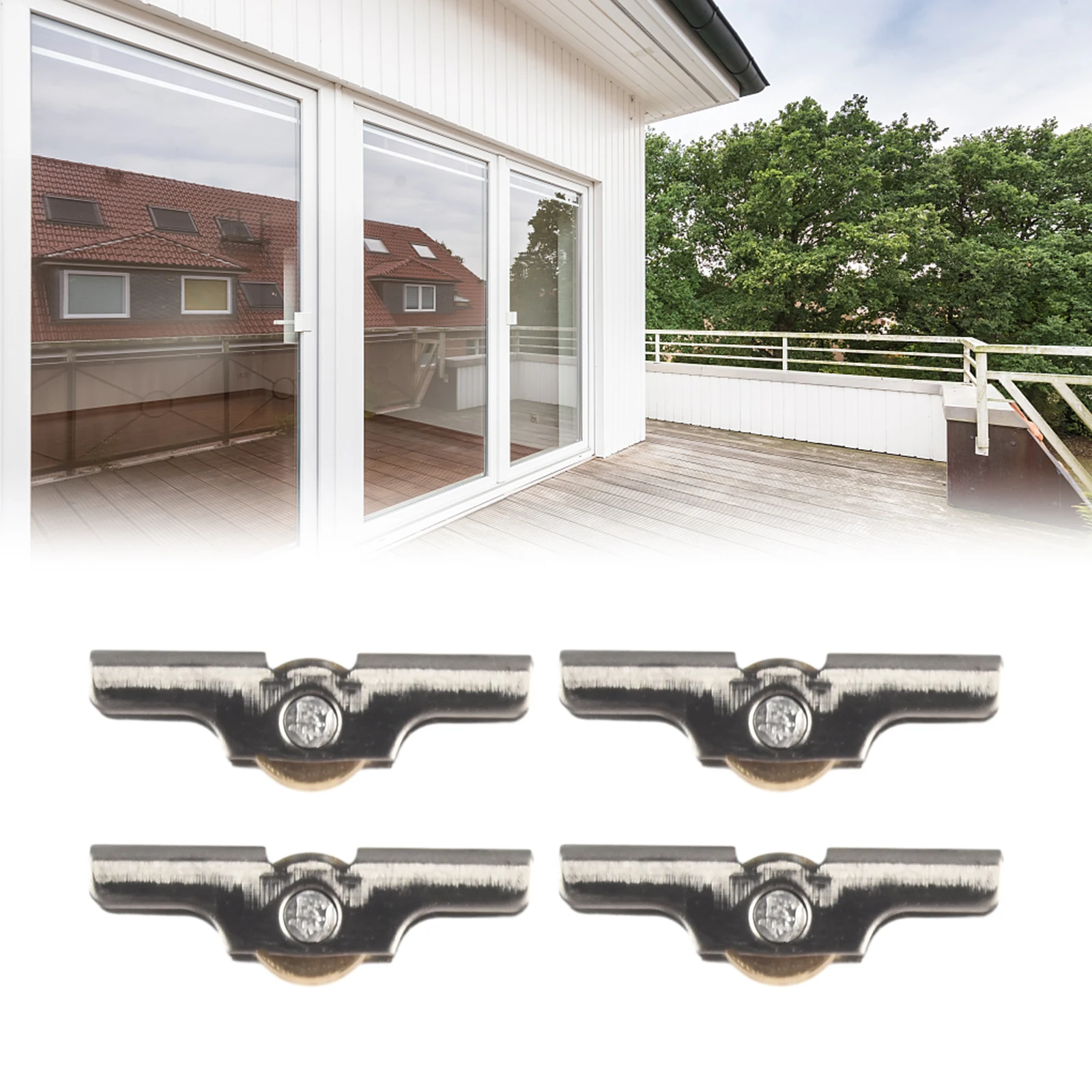 Stainless Steel Window Pulley Glass Upperand Down Pulleys Wheel Sliding Door Roller Runner Mute Wheel Track Pulley Furniture