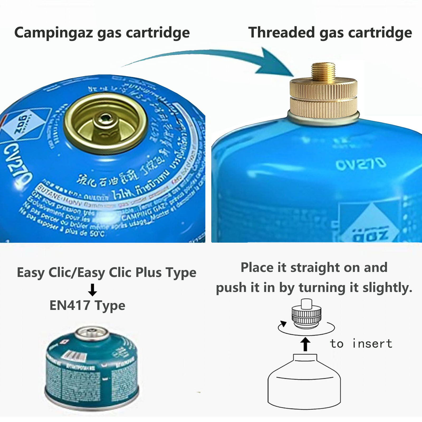 Campingaz Easy Clic Plus Adapter Converter Gasadapterconnector voor campinggasfornuis