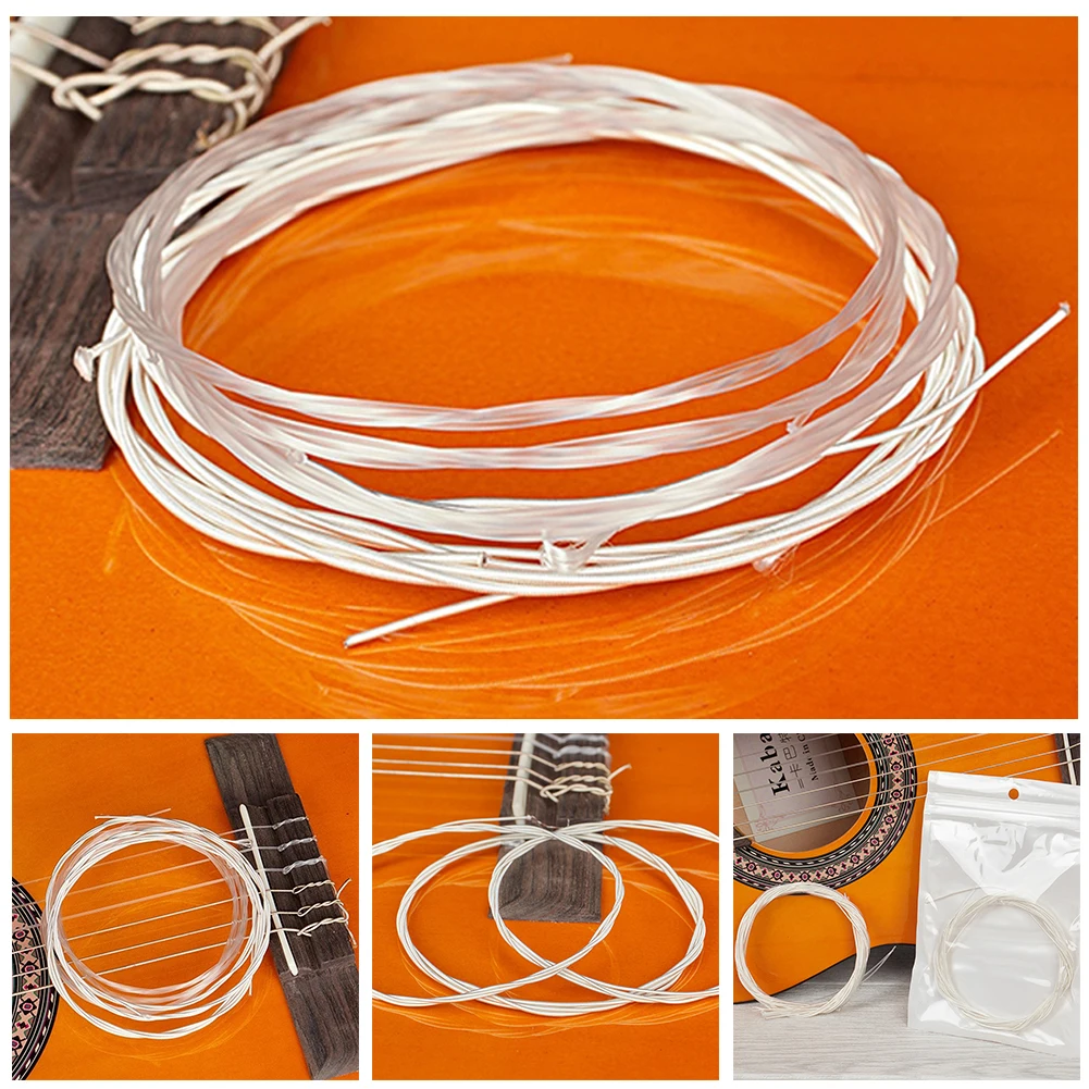 6 teile/satz klassische Gitarren saiten einstellen Super leichte klassische Gitarre klar Metall Nylon Gitarren saiten Ersatz zubehör Teile