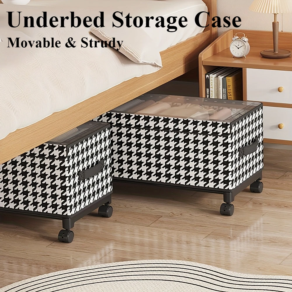Stockage sous le lit avec roulettes, grands conteneurs de stockage, stockage roulant pour vêtements, boîte de rangement mobile Non tissée sous le lit