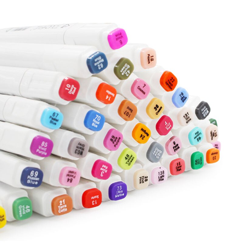 TOUCHFive 40 Colors Art Sketch Markers Set Brush Pen For Draw Manga Animation Dual Headed Alcoholic Oily Based Ink