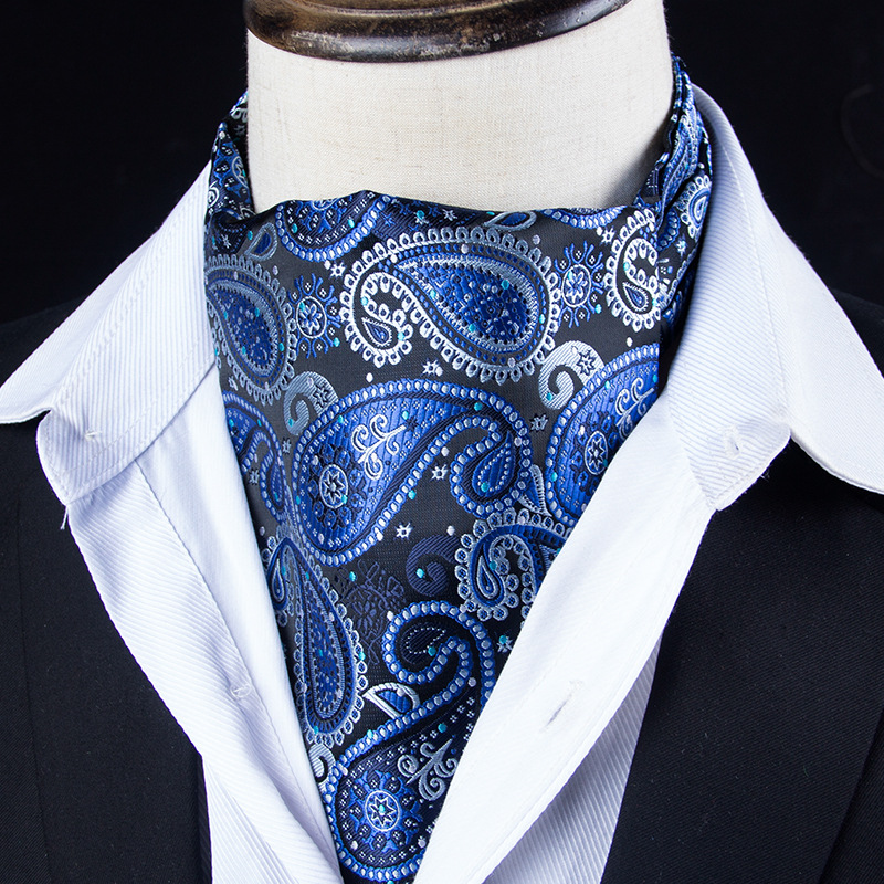 Paisley Floral Ascot Tie Men Pink Ascot Cravat Man Green Silk Cravat Tie Mens Brown Polyester Wedding Ascot Scarf Green B109: B108-020