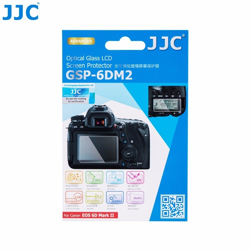JJC Voor CANON EOS 6D Mark II ultradunne LCD Screen Protector Camera Display Cover