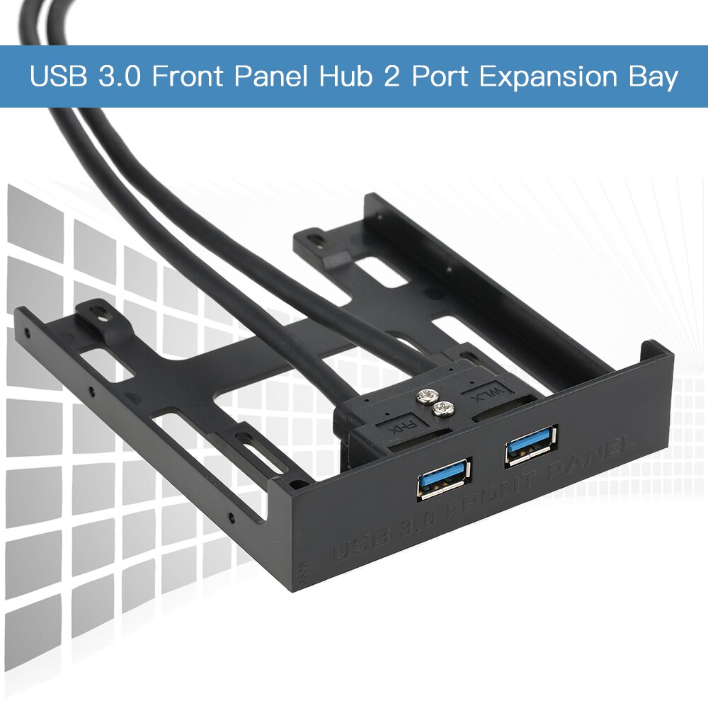 USB 3.0 Front Panel Hub 2 Port Expansion Bay 20 Pin to USB3.0 60cm Bracket Adapter Cable for PC Desktop 2.5" Floppy Bay