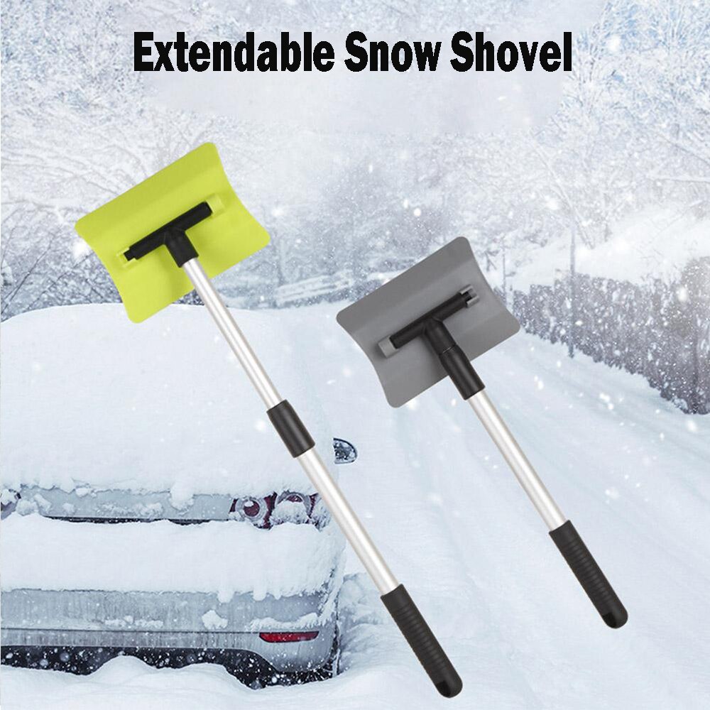 Uitschuifbare Sneeuwschuiver Ijskrabber Sneeuw Borstel 180 Graden Roterende Voor Auto Auto Suv Vorst Voorruit Cleaner Winter Tool