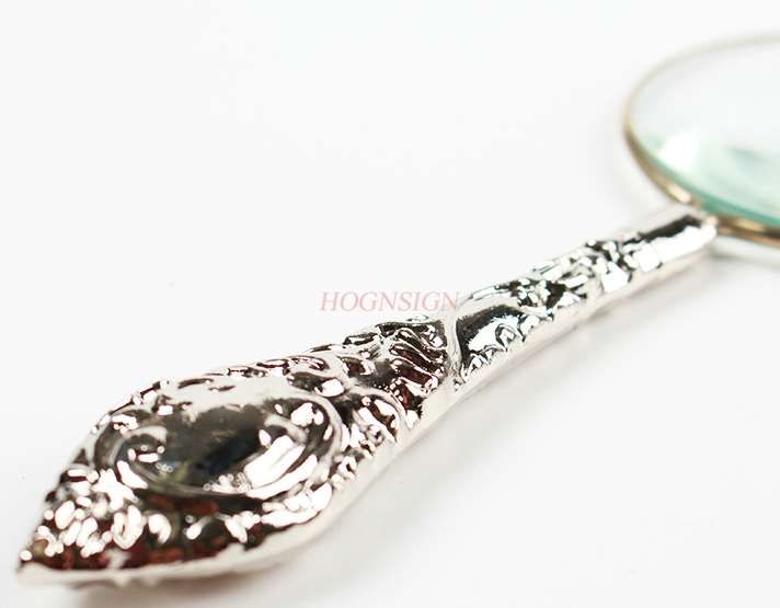 magnifying equipment Magnifying glass portable handheld optical glass old man looking at mobile phone magnifying