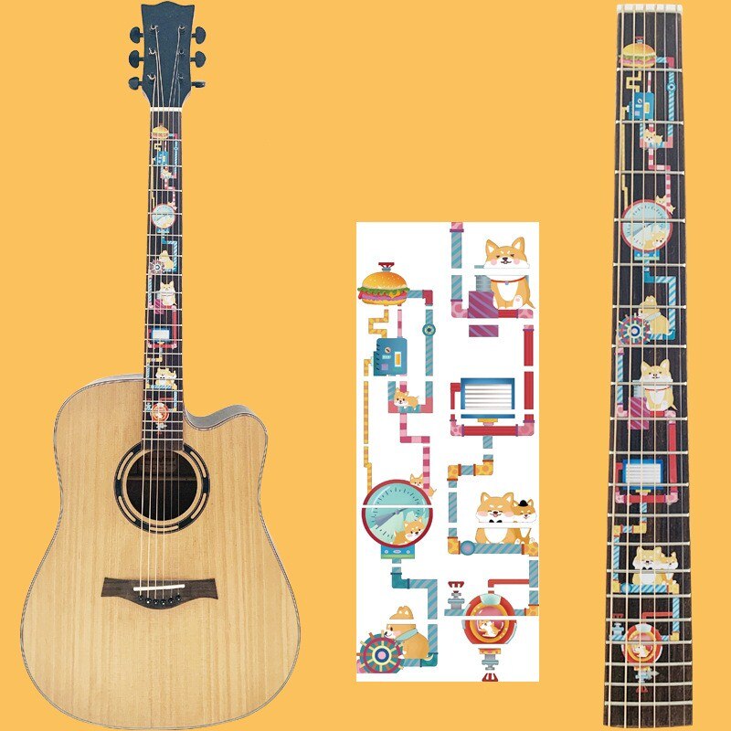 Guitar Fretboard Decals Inlay Sticker Guitar Neck Headstock Guitarra Bass Ukulele Thin Sticker Guitarra Accessories: A