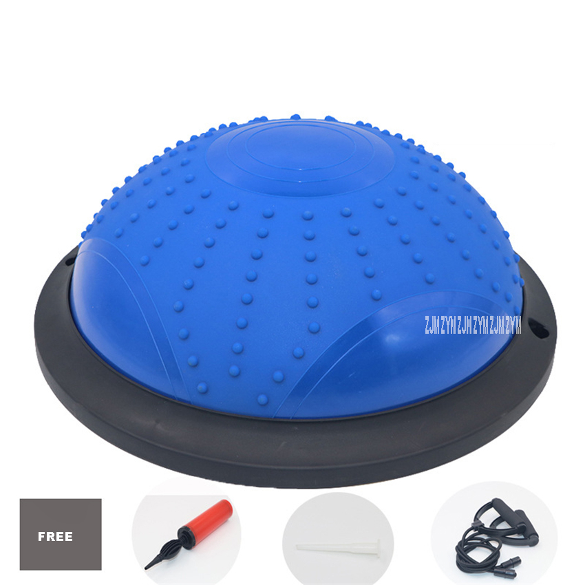 46cm Mini Yoga Balance Ball Fitball Yoga Halfsphere Semisphere Balance Trainer Device Pvc Ball Half Fitness Ball Blue: Massage blue