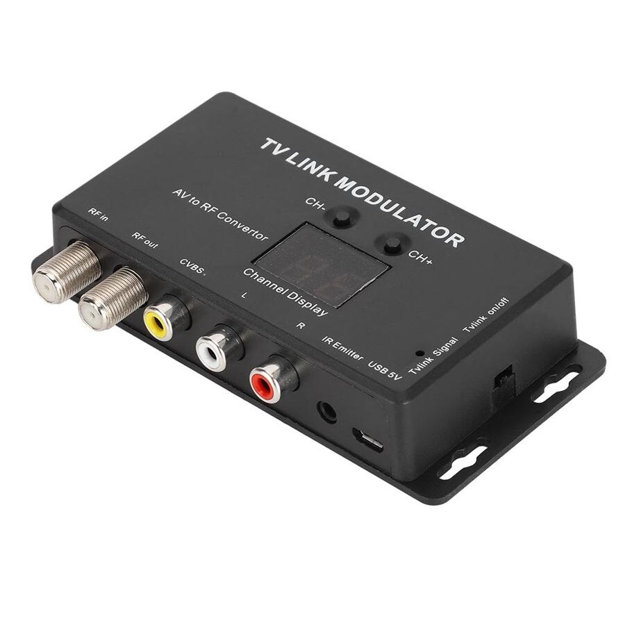 TM70 UHF TV LINK Modulator AV to RF Converter IR Extender with Channel Display IR Modulator IR Extender Adapter