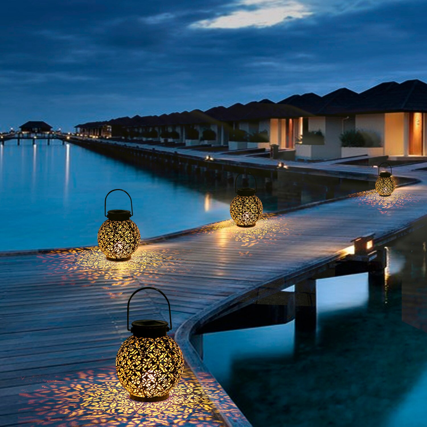 Tomshine Outdoor Hanging Lamp Solar Power Energy LED Lantern Light IP44 Water Resistance for Patio Garden Courtyard Pathway