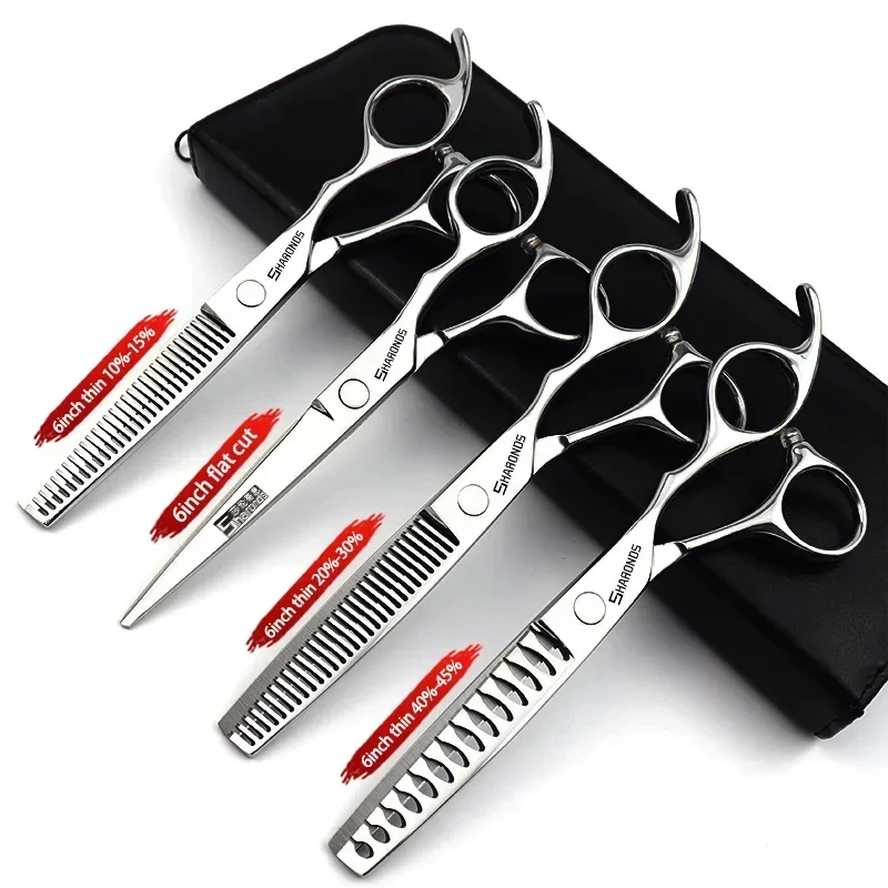 Cortapelos profesionales y auténticos, juego de corte de dientes planos, peluquería exclusiva con tijeras y cortapelos