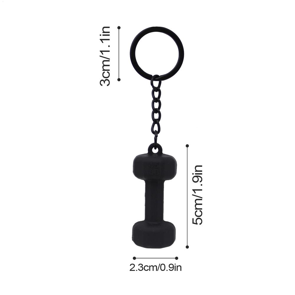 Fitness Key Ring Simulation Dumbbells Keyring Kettlebells Cool Bag Charm Fitness Series Pendant Car Key Ornament: black