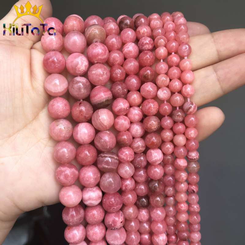 Kamień naturalny Rhodochrosite koraliki okrągłe koraliki dystansowe luzem koraliki robić tworzenia biżuterii 6/8/10mm DIY bransoletki akcesoria 15 "pasmo/cala