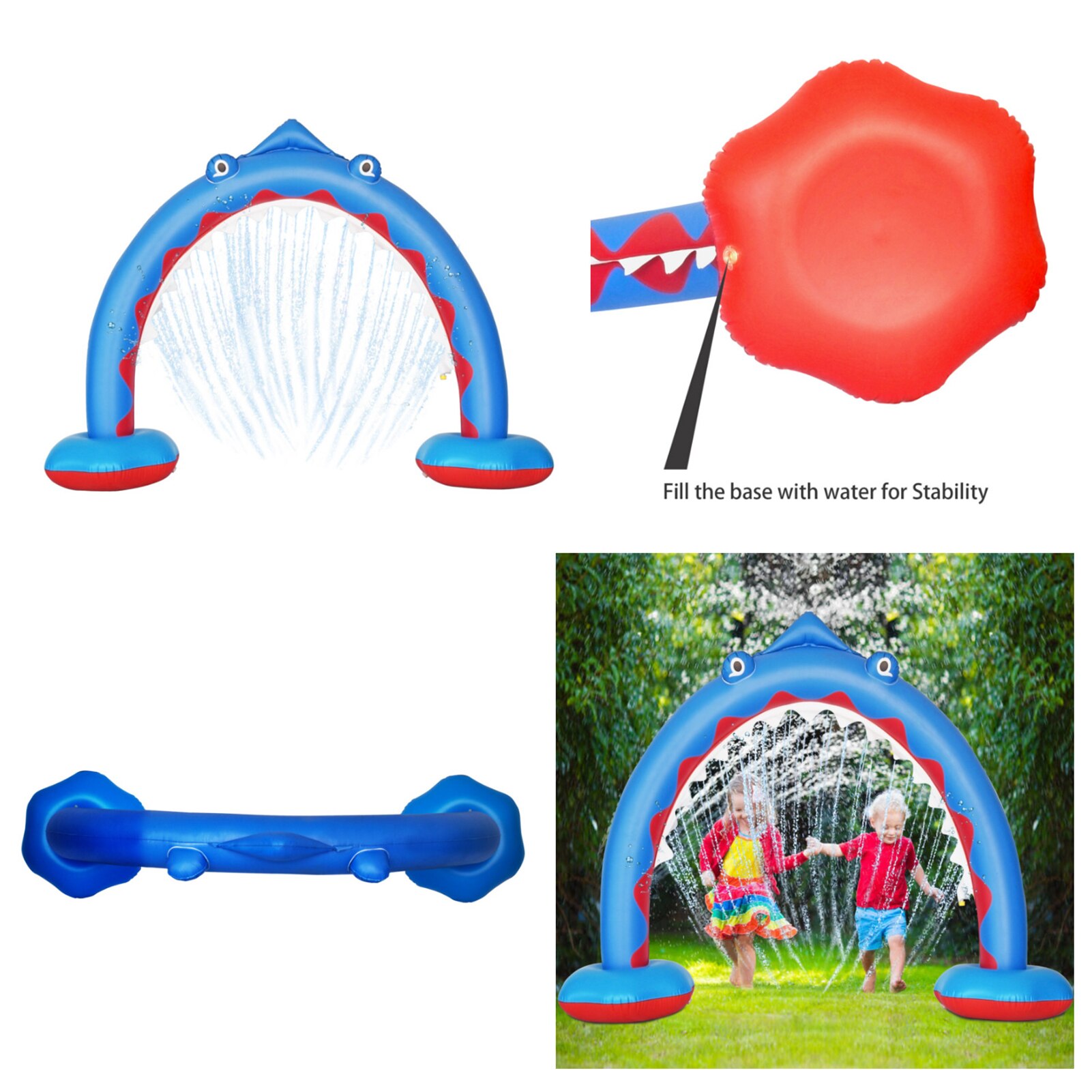 Zomer Strand Opblaasbare Spray Water Opblaasbare Haai Sprinkler Outdoor Water Spel Speelgoed Boog Sprinkler Achtertuin Gazon Kinderen Spelen Speelgoed