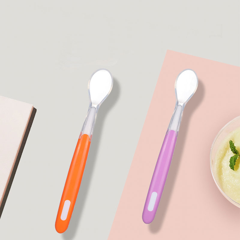 Produits pour enfants, cuillère en Silicone couleur bonbon pour -né, formation d&#39;alimentation pour bébé, cuillère douce pour l&#39;alimentation, vaisselle de cuisine