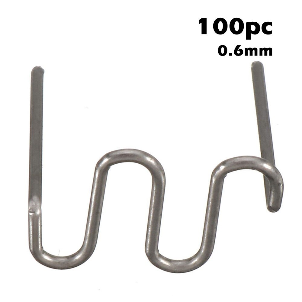 100pcs Car Bumpers Plastic Welding Machine Repairing Waves Staple Welding Wire Plastic Welders Studs Repairing Machine Mending: S shape 0.6mm