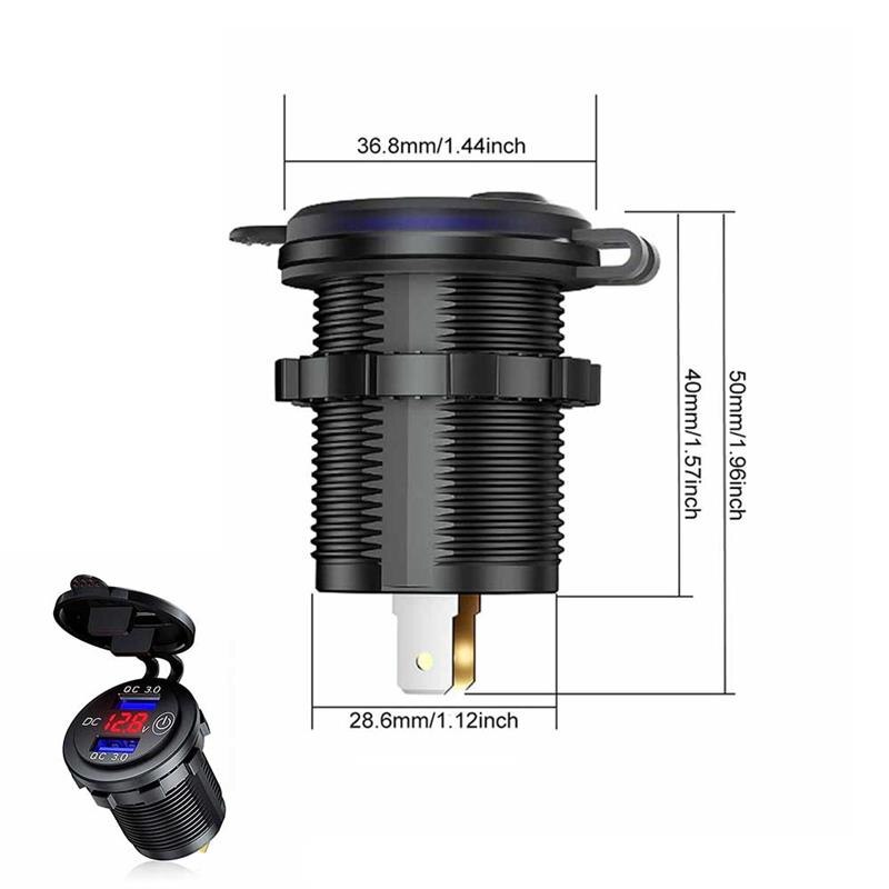 Wasserdicht 12V 24V QC 3,0 Typ C Dual USB PD Schnelle Auto Ladegerät mit Energie Schalter für Lkw motorrad Marine Stiefel SUV ATV Cellphon: rot Dual USB