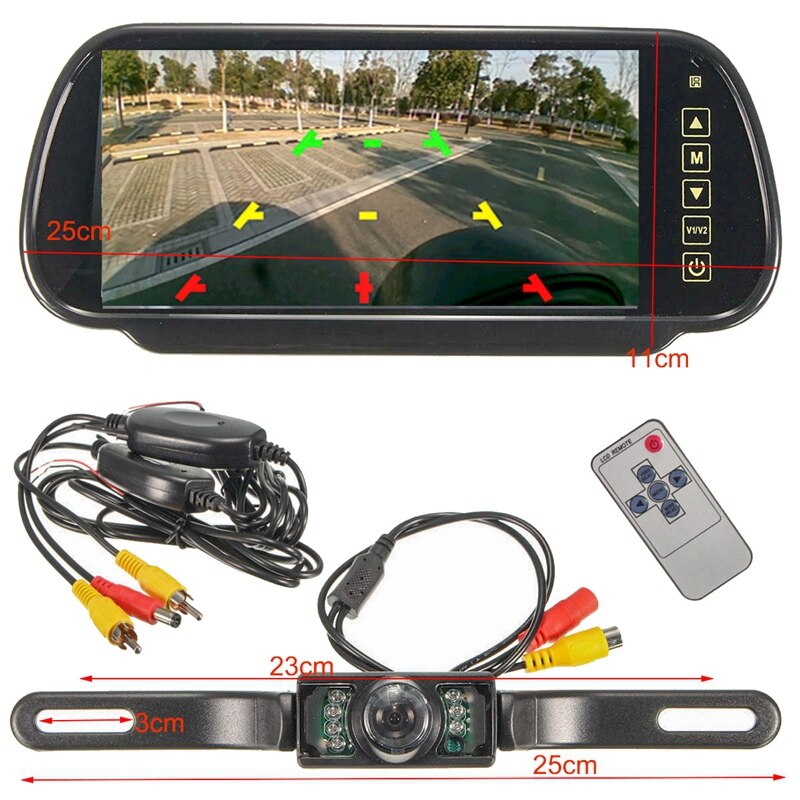 7 Inch Car TFT LCD Display Mirror Monitor MP5 Rear View Mirror Parking Camera
