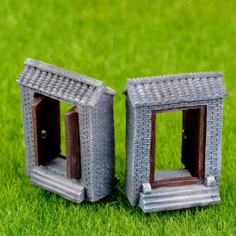 Door Shaped Miniature Gardening Landscape Micro Garden Bonsai Decor Resin Craft