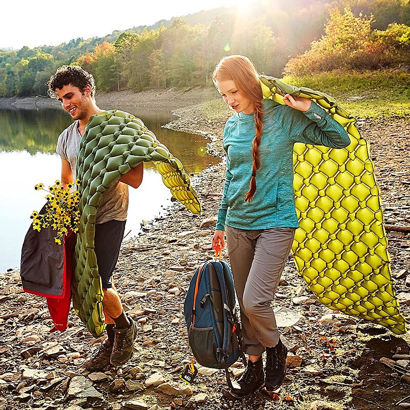 Colchoneta inflable ultraligera para acampar, colchón de aire mate, para senderismo, trekking, cama plegable portátil de viaje, almohadilla para dormir