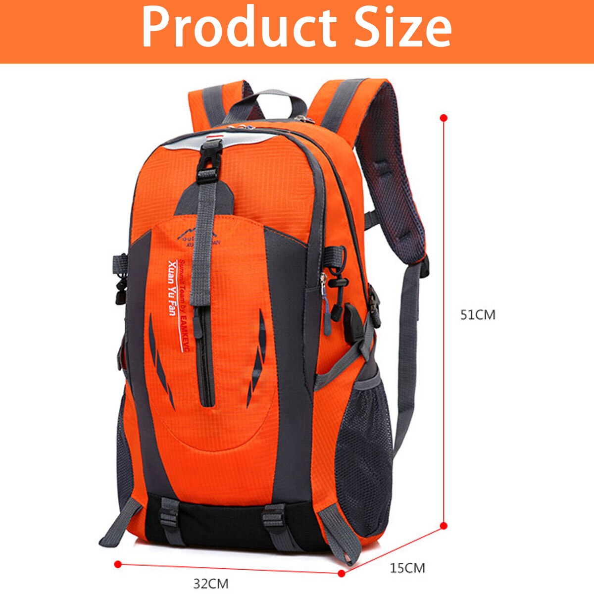 Unisex Large Nylon Backpack Travel Hiking Camping Waterproof USB Port Hiking Bag Outdoor Cycling Bags Men Women Sports Bag 50L