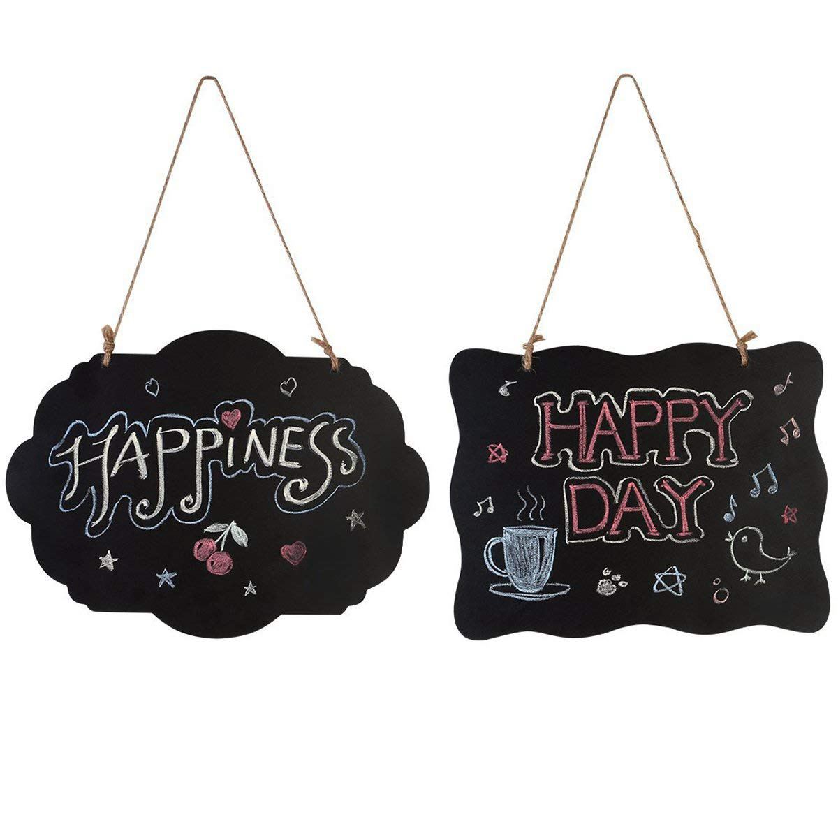 25.5*20cm Hanging Chalkboard Table Blackboard Double-Sided Sign Message Board 2 pcs for Store DIY Craft
