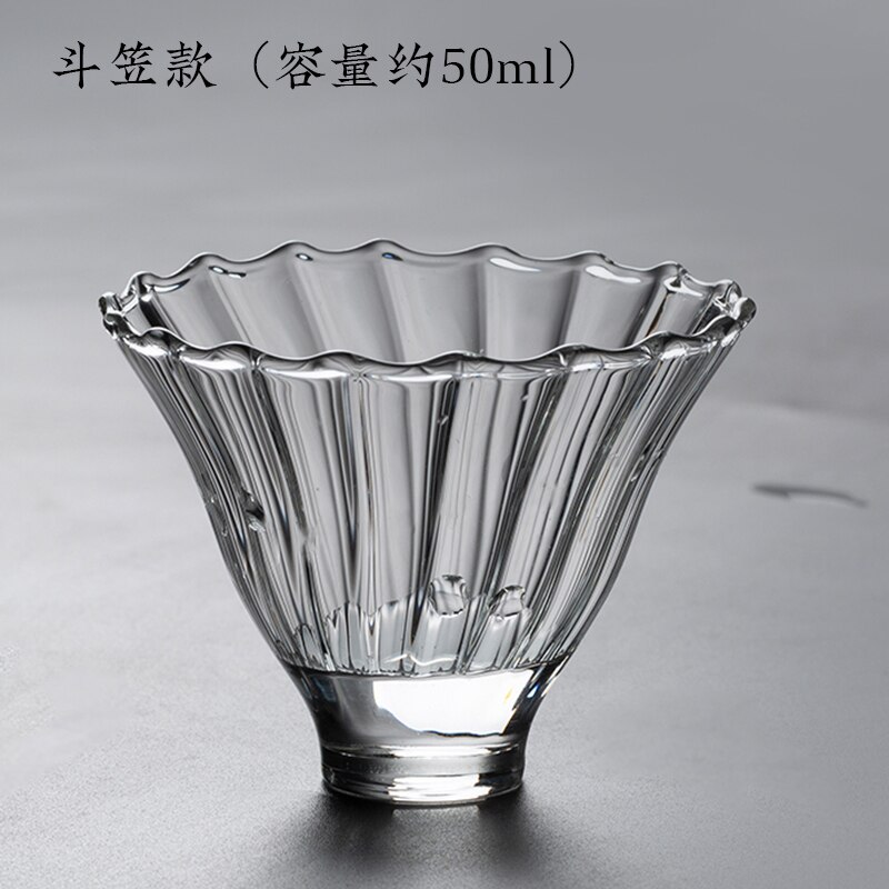 Høj temperatur resistent glas tekop håndlavet lille husstand japansk ribbet mund personlig tekop enkelt kop: 3