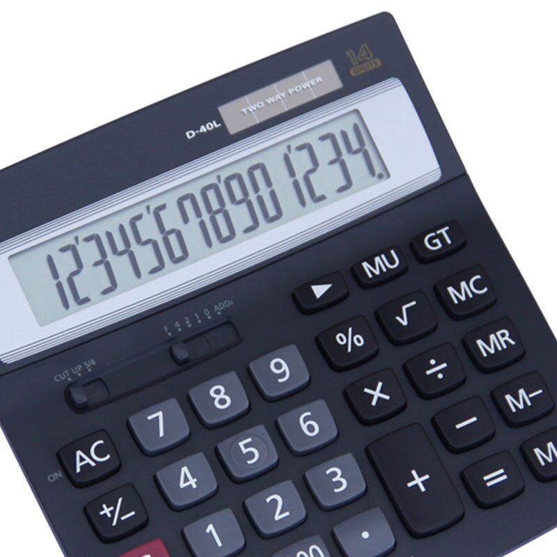 D-40L Financial Banking 14-digit LCD Screen Ultra-wide Body Financial Calculator Office Electronics