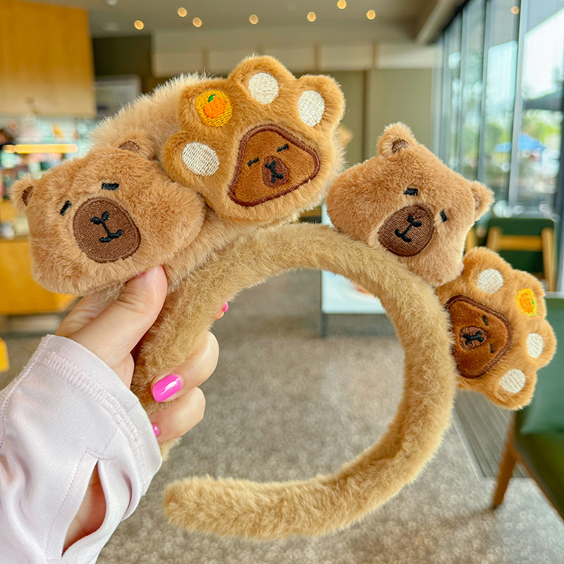 Cute Cartoon Capybara Headband para mulheres e meninas, doce versátil Hairbands, requintado Hairbands, acessórios engraçados do cabelo, presentes de aniversário