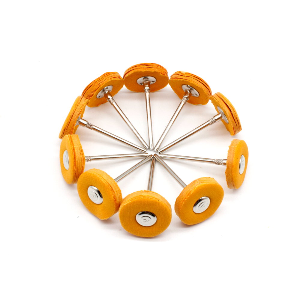 20pz Spazzola per lucidatura gioielli Feltro di lana di cotone Rettifica Levigatura Testa Abrasiva Lucidatura Ruota 2.35MM Gambo Trapano Utensile rotante: Beige