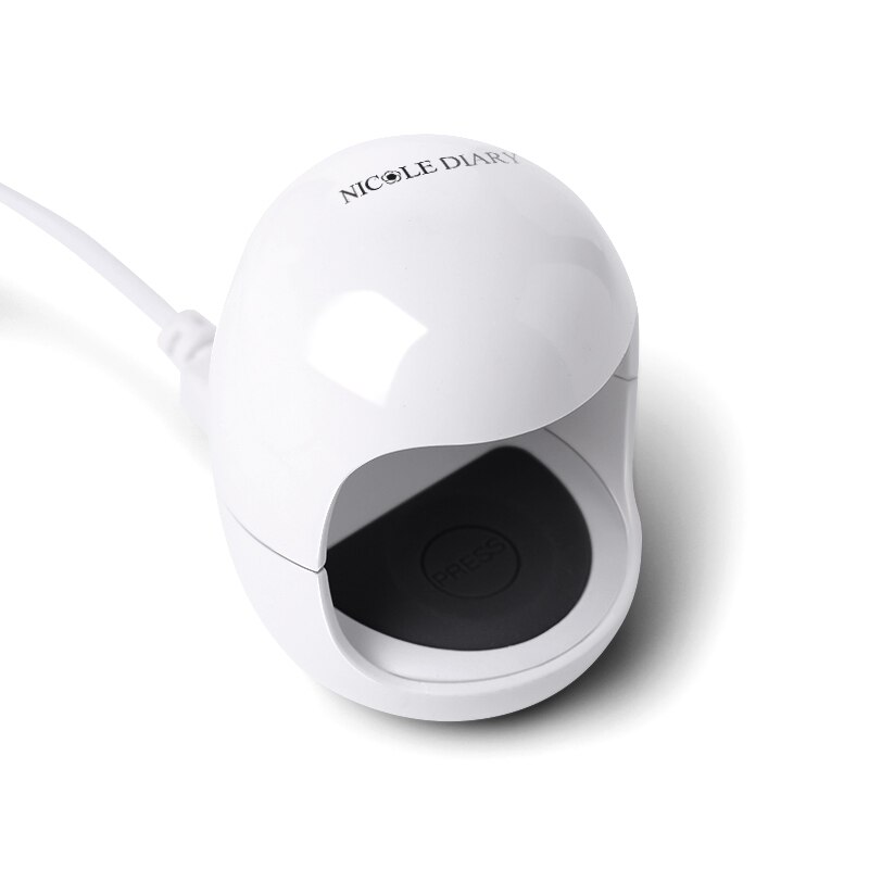 NICOLE DAGBOEK 3 W Mini Nail Dryer White LED UV Lamp USB Charge Nail Gel Polish Curing Machine 30 s sneldrogende Nail Gereedschap: UV Lamp and USB Line