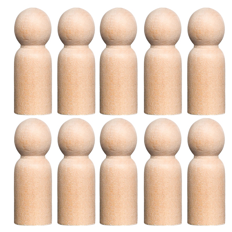 Frühpädagogisches spielzeug aus holz, weiße, leere lehrmittel, hölzerner pilzkopf, kindergarten, holzembryo, diy-holzpuppen: Schwarz