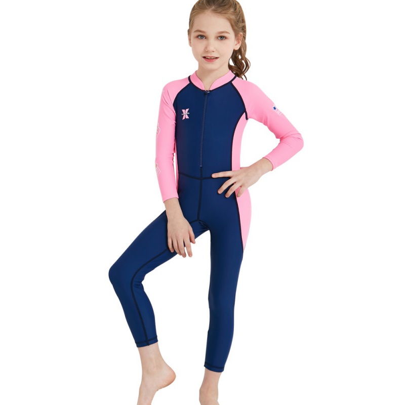 The One-piece Neoprene Kids Diving Suit Wetsuit children for boys girls Keep Warm Long Sleeves UV protection Swimwear