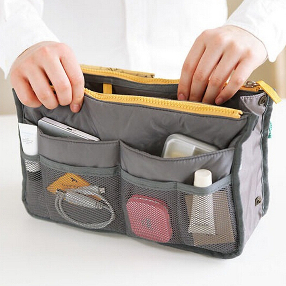 Vrouwen Comestic Organizer Bag In Bag Dubbele Rits Draagbare Multifunctionele Reizen Zakken Handtas Make-Up Tas Neceser