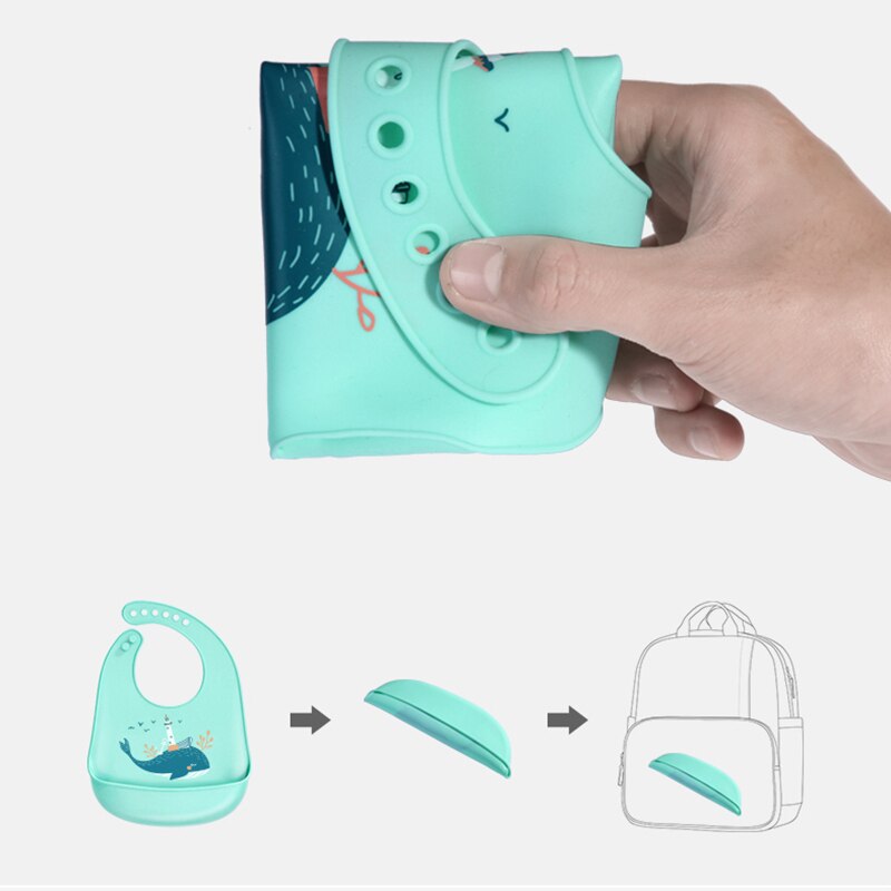 2 stücke Baby Lätzchen Wasserdichte Silikon Baby der lebensmittel tasche Stereo wasserdicht Super weiche lebensmittel tasche freundlicher speichel tasche waschen-freies