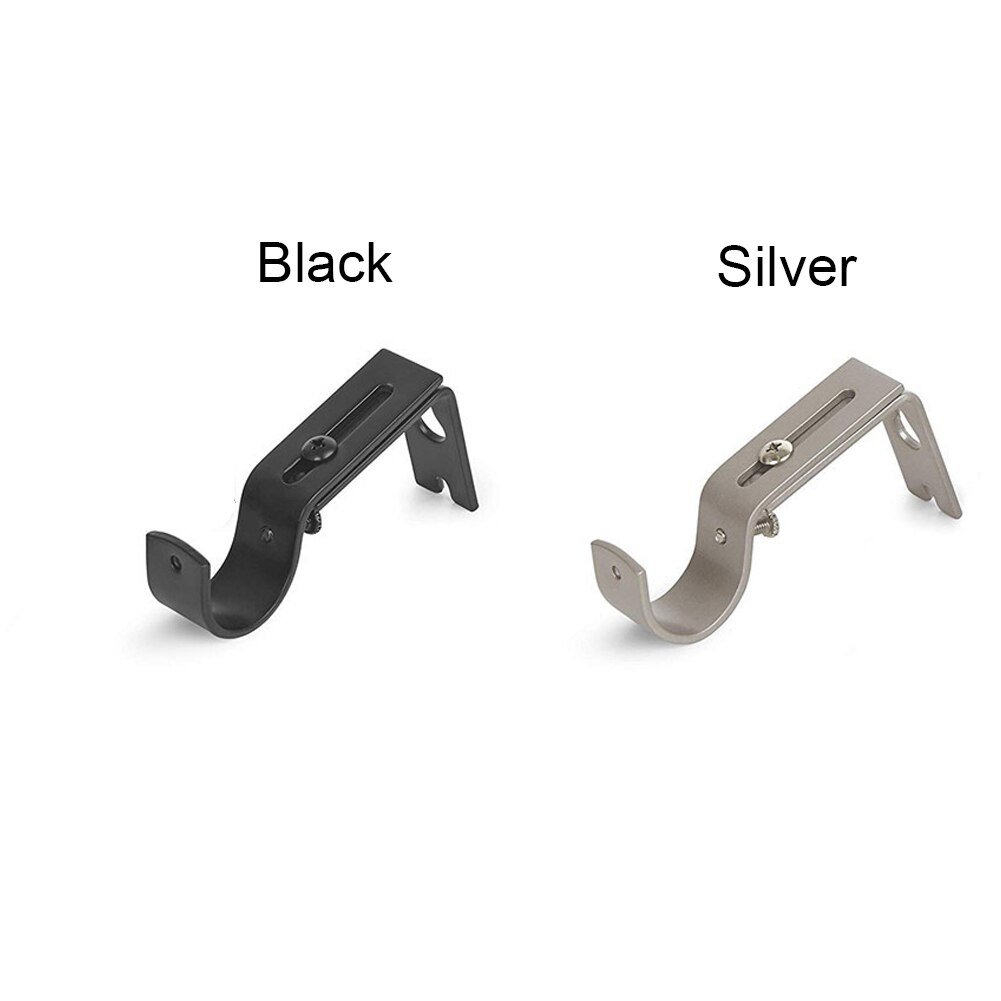 2PCS Curtain Rod Bracket Window Accessories Fixed Sturdy Support Metal Structure Hanging Adjustable Easy Install DIY Home Hook