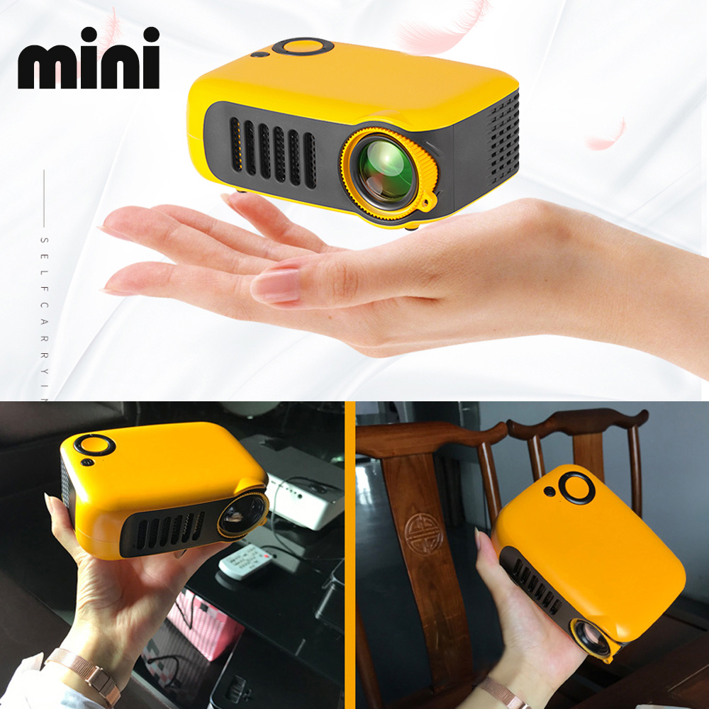 Mini projetor portátil para celular, projetor com suporte para lcd de 320 p, 240 horas de iluminação, home theater, tomada eu/us, 1080x50000 p