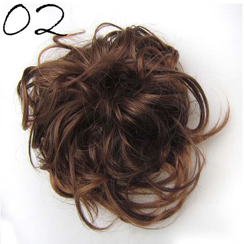 Synthetic Hair Ring Messy Wrap For Hair Extension Donut Curly Rubber Band Languid Women Hair Tail Ponytail Accessory: JFF2