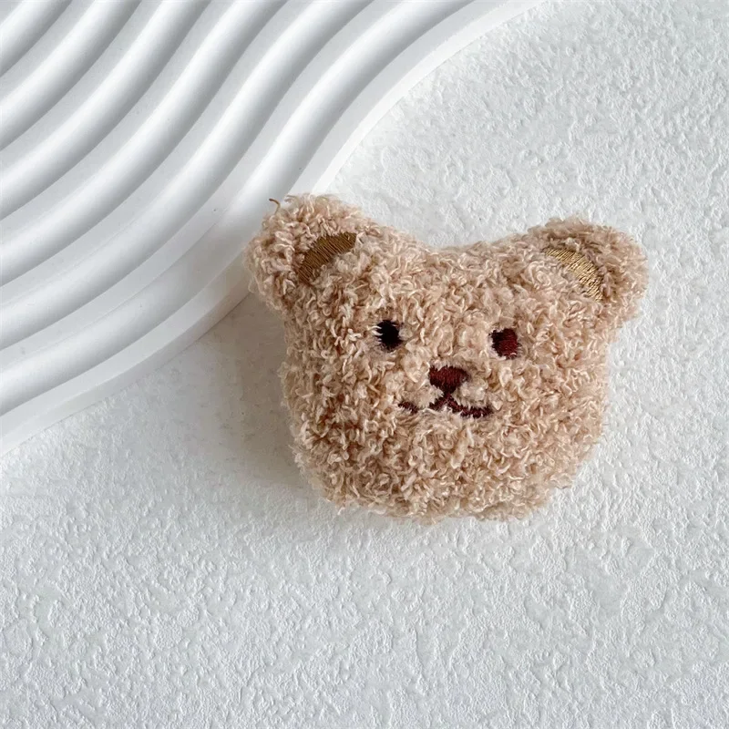 Cute Bear Fur Funny Fluffy Plush Folding Grip Phone Holder for IPhone Samsung Support Tok Socket Pocket Finger Griptok Stand: Sky Blue