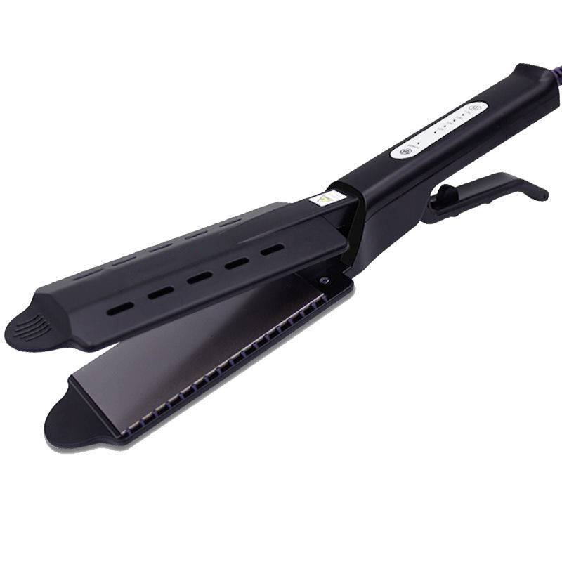 Plancha de pelo a vapor, rizador de pelo con Panel ensanchado para el hogar, plancha de turmalina de cerámica con temperatura ajustable de cuatro engranajes