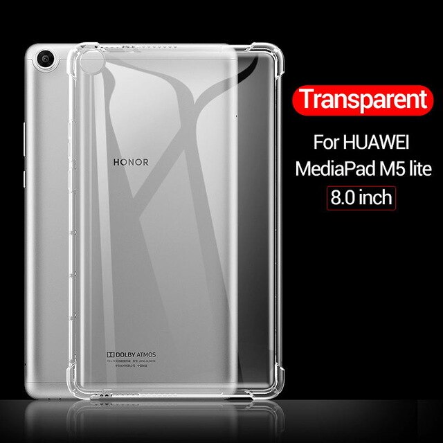 Shockproof Silicone Case for Huawei MediaPad MatePad T3 T5 T8S M3 M5 M6 Lite 8.0 8.4 10.1.8 Transparent Rubber Flexible Bumper: Huawei-M5 Lite 8.0