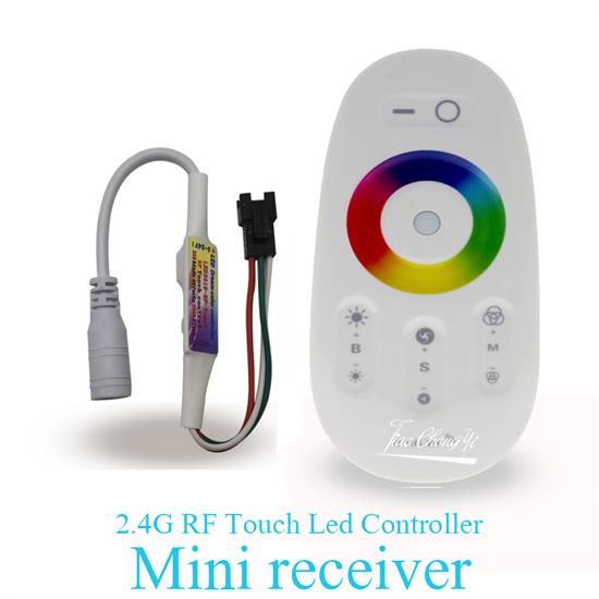 2.4G RF Touch Remote Controller DC5-24V for WS2812B WS2811 SK6812 RGB Full color Addressable 5050 Smart Pixel Led Strip: Mini receiver