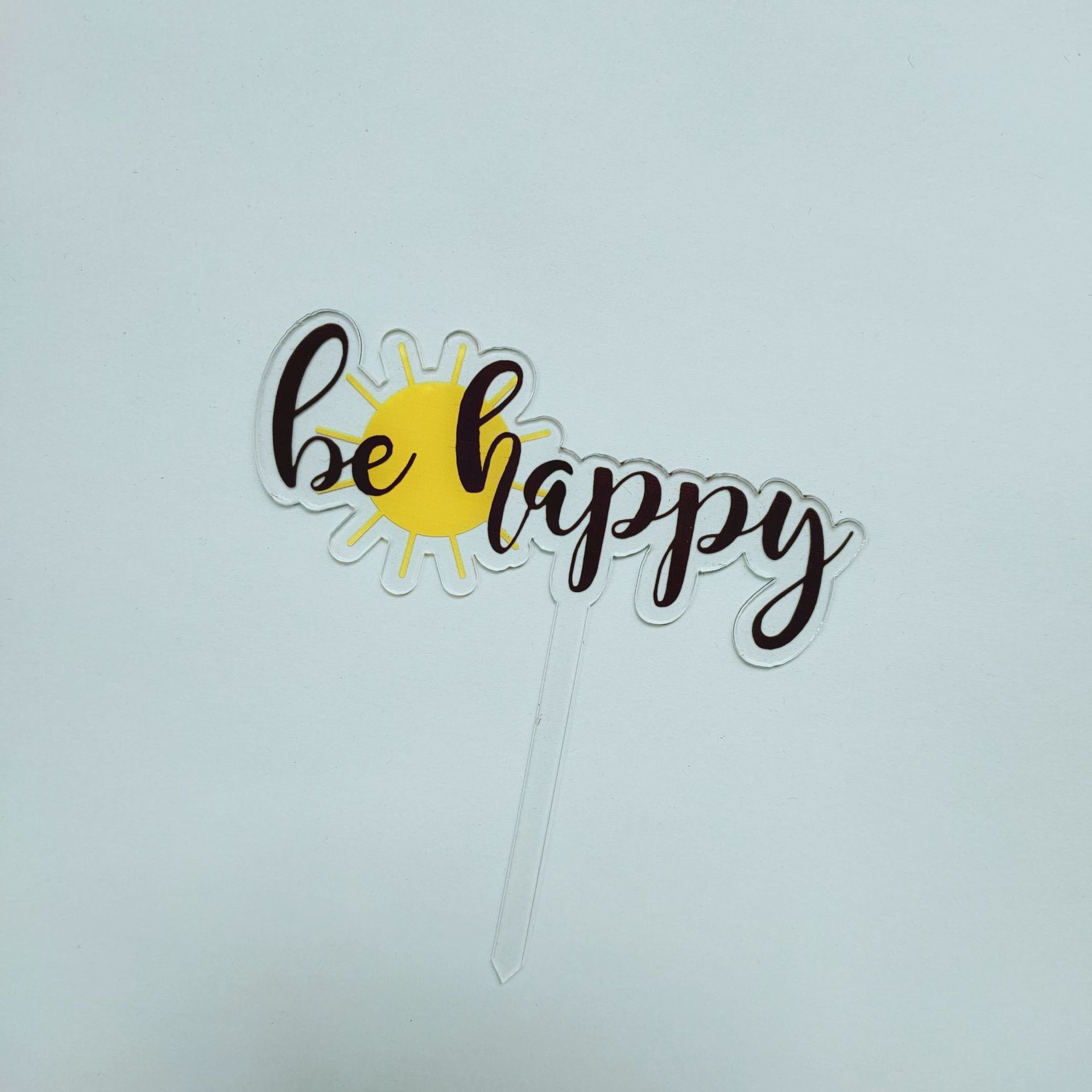 Cute Little Bee Acrylic Happy Birthday Cake Topper Animal Theme Birthday Cake Toppers for Kids Birthday Party Cake Decorations: 1