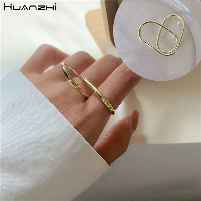 Huanzhi rétro tendance coeur strass double couche – Grandado