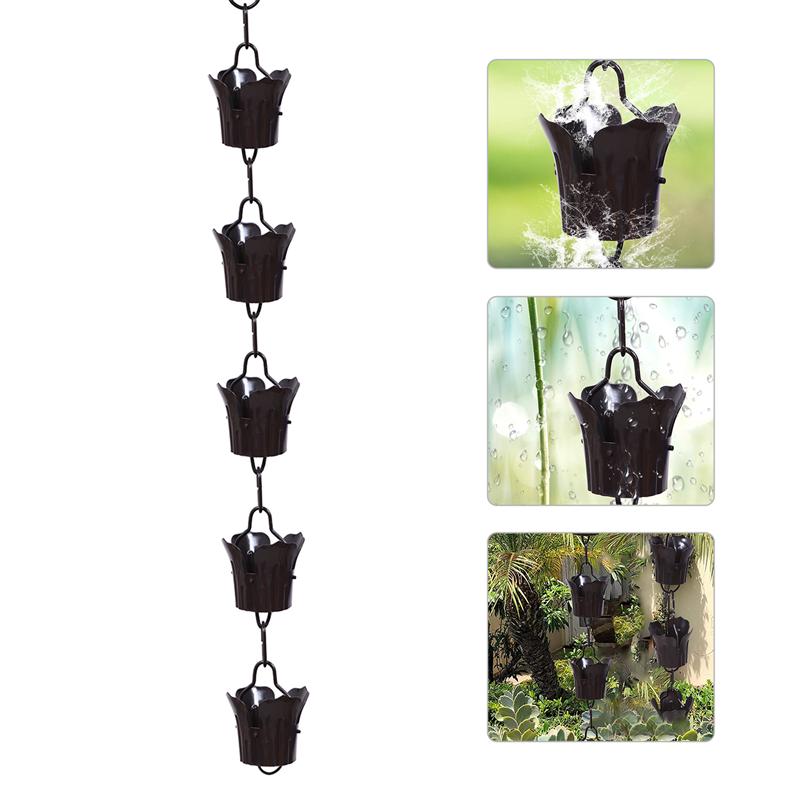 1pc Rain Chain Decorative Delicate Drainage Rain Chain Villa Roof Gutter Winter Drainage Chain for Temples