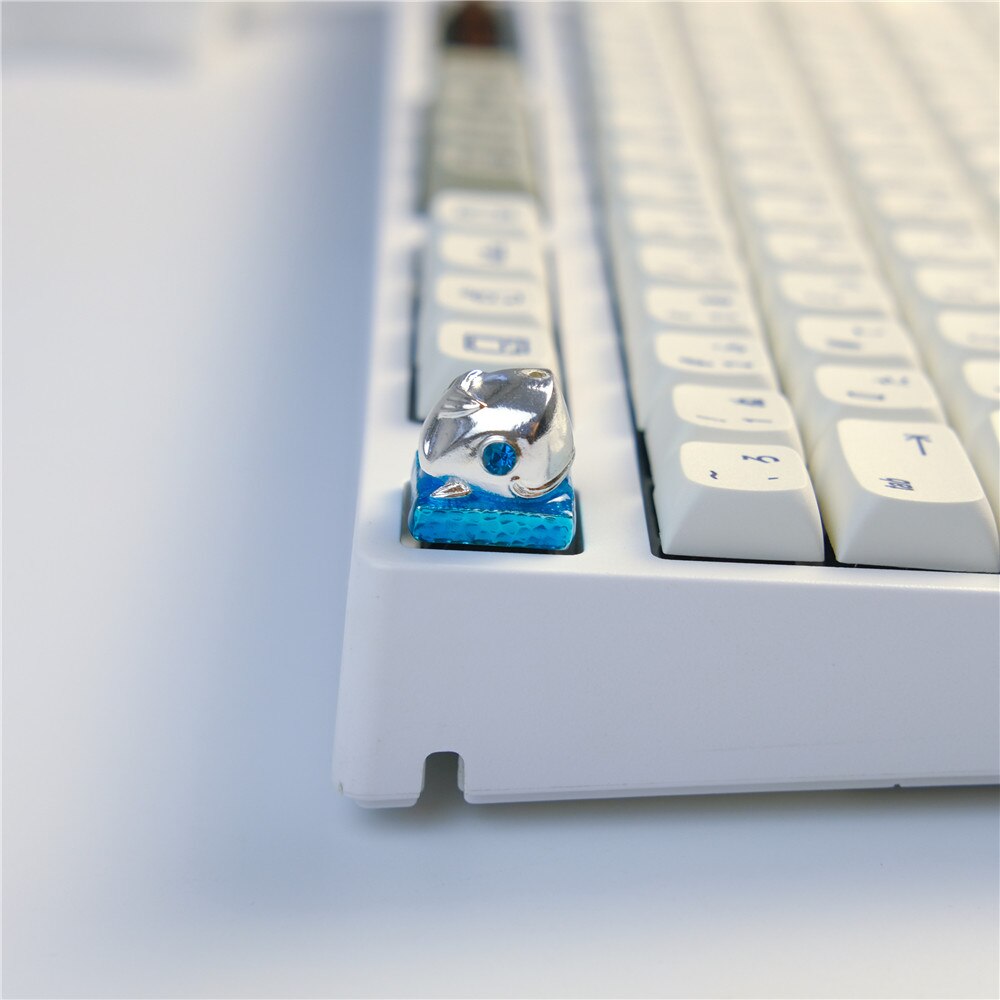 Metal ESC Keys Whale Artkey DIY Keycaps Cross Axis Mechanical Keyboard Keys For Cherry Switch Kailh Gateron Switches