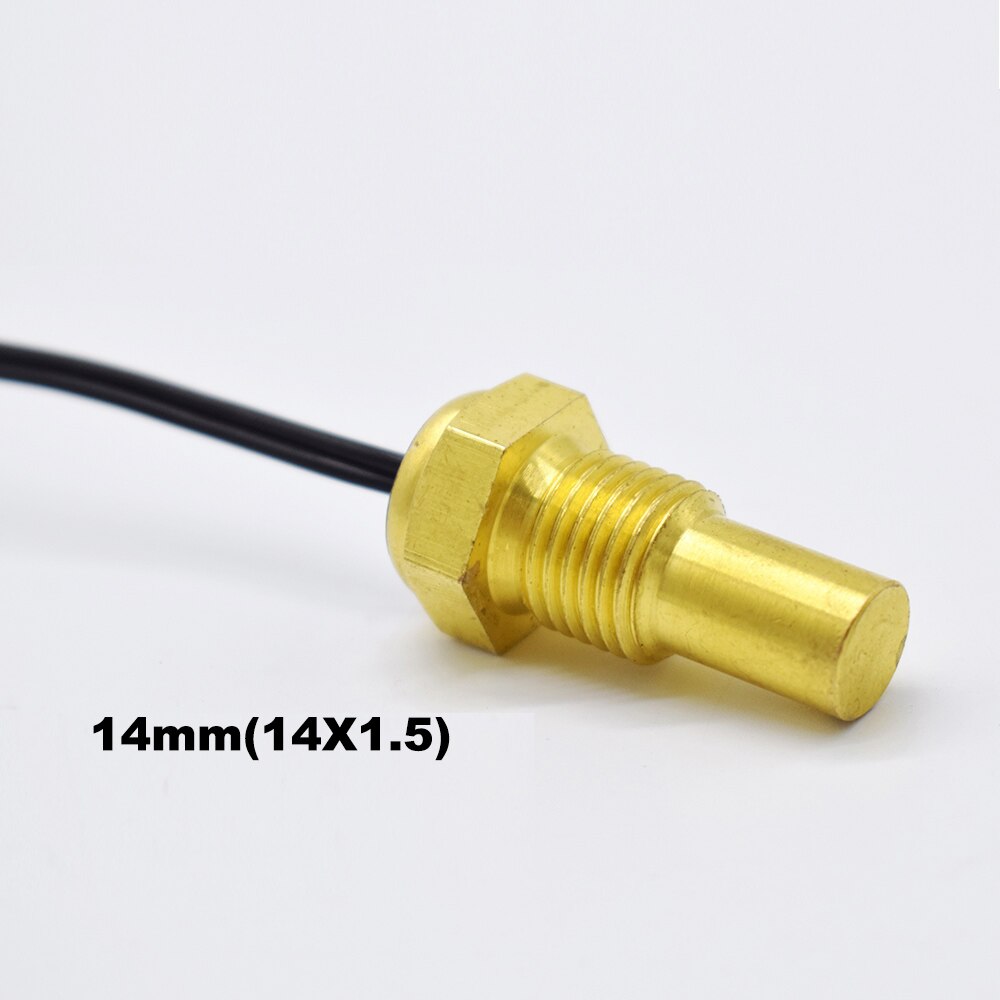 Universal para coche camión Sensor de temperatura del agua de temperatura 50K cabeza 10MM 12MM 14MM 16MM 18 MM 20 MM 22 MM Digital con doble cables Temperatura de: 14mm